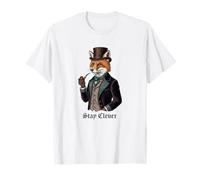 Camiseta Vintage Fox Stay Clever | Retro Victorian Steampunk Camiseta