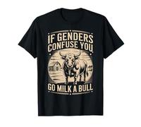 Camiseta vintage If Genders Confuse You Go Milk A Bull Camiseta