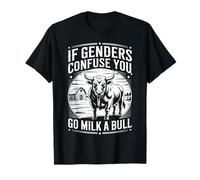 Camiseta vintage If Genders Confuse You Go Milk A Bull Camiseta
