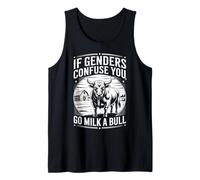 Camiseta vintage If Genders Confuse You Go Milk A Bull Camiseta sin Mangas