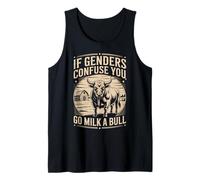 Camiseta vintage If Genders Confuse You Go Milk A Bull Camiseta sin Mangas