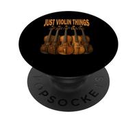 Camiseta Vintage Violín Música Regalo Just Violin Things PopSockets PopGrip Adhesivo