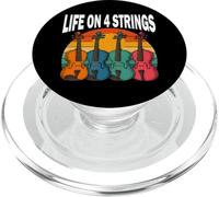Camiseta Vintage Violín Música Regalo Life On Four Strings PopSockets PopGrip para MagSafe