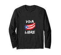 Camiseta Viva Puerto Rico Libre Protest March Antigobernment Manga Larga