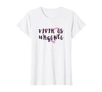 Camiseta Vivir Es Urgente Chico y Chica Camiseta, Mujer, Blanco, M