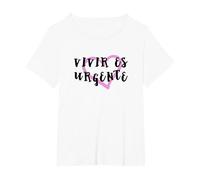 Camiseta Vivir Es Urgente Chico y Chica Camiseta, Mujer Tallas Grandes, Blanco, 4XL Grande