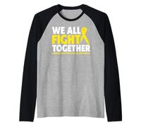 Camiseta We All Fight Together Meduloblastoma Conciencia Camiseta Manga Raglan