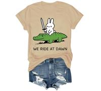Camiseta We Ride at Dawn We Ride at Dawn para mujer y hombre, caqui, L