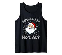 Camiseta Where My HOS At, Pijama navideño con Cara de Papá Noel Camiseta sin Mangas
