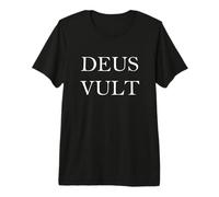 Camiseta White Deus Vult Text Camiseta Premium