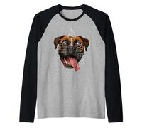 Camiseta Wild Eyed Boxer Dog Math Meme Parody Camiseta Manga Raglan
