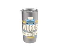 Camiseta WORDS Are My Business Escritor Typewriter Vaso térmico de acero inoxidable de doble pared