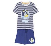 Camiseta y Pantalón Corto de Bluey - Color Azul - Talla 4 Años - Conjunto para Niño - Elaborado con 100% Algodón de 220 gsm - Estampado de Bluey - Producto Original Diseñado en España