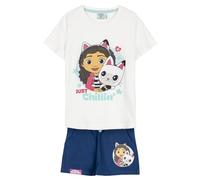 Camiseta y Pantalón Corto de Gabby's Dollhouse - Color Azul y Blanco - Talla 5 Años - Elaborados con 100% Algodón de 220 gsm - Estampado de Gabby y Panty Patitas - Producto Original Diseñado en España