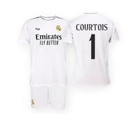 Camiseta y Pantalones Cortos de Fútbol Blancos COURTOIS para Niños - Conjunto Deportivo Ideal para Jóvenes Porteros con Estilo y Pasión por el Juego