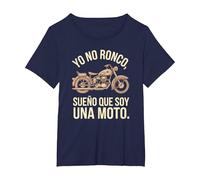 Camiseta Yo No Ronco, Sueño Que Soy Moto, Divertida Camiseta, Mujer Tallas Grandes, Azul Marino, 4XL Grande