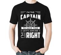 Camiseta Yo Soy El Capitán - Siempre Tengo La Razón Mangas Cortas Elegante Manga Corta Transpirable Camisetas para Deportiva Pesca Correr M