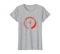 Camiseta Zen Circle - Inspirada en Tao Camiseta, Mujer, Gris Jaspeado, 3XL