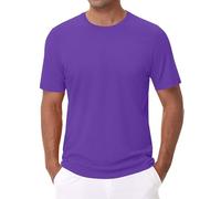 Camisetas 6XL para hombre, camisetas de manga corta clásicas para hombre grande y alto, camisetas de cuello redondo básicas de verano, ligeras y de moda, camisetas transpirables, Morado (, M