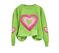 Camisetas acogedoras para el día de San Valentín para mujer, primavera, otoño, ocio, moda, estampado de amor, trajes para 2026, verde menta, M