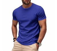 Camisetas Algodon Hombre Fit Camisa Manga Corta Manga Corta Lisas Mis Pedidos de Marca Bleu Royal Camiseta Gym T Shirts Homem Ropa Verano Hombre Bleu Royal M