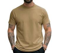 Camisetas Algodon Hombre, Pack Cuello Redondo Gimnasio Tecnicas Ropa Manga Corta Algodon Deporte Verano Originales Gym Basicas Crossfit, Basica Casual Camiseta Disimular Barriga Hombre, XL