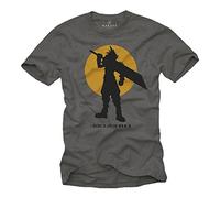 Camisetas Anime Hombre - I Decided to Live for Both of us - Fantasy T-Shirt Gamer Gris XL