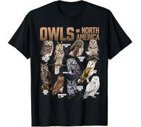 Camisetas Básicas Casual tee Cuello Redondo T-Shirt para Gimnasio Deporte Entrenamiento Búhos De América del Norte Animal Nocturno Amante De Las Aves Amante De Los Búhos XXL