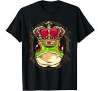 Camisetas Básicas Crew Neck tee Casual T-Shirt para Correr Entrenamiento Gimnasio Rey Rana con Corona - Reina Rana Animal M