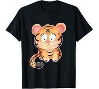Camisetas Básicas Crew Neck tee Cuello Redondo T-Shirt para Correr Gimnasio Entrenamiento Chibi Tigre Gato Salvaje Amante De Los Animales Susurrador Guardián Japonés 3XL