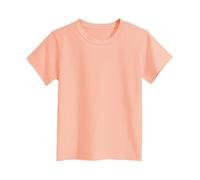 Camisetas básicas de manga corta para niños, camisetas de manga corta, tops simples, camisetas para niños y niñas, unisex, niños pequeños, cuello redondo, C-oro rosado., 5-6 años