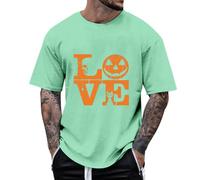Camisetas Basicas Hombre,Camiseta con Estampado De Calabaza De Halloween para Hombre Informal CóModa De Manga Corta para Uso Diario Deportes Y Actividades De Ocio Ligera Y Transpirable