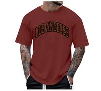 Camisetas Basicas Hombre Camiseta Hombre Manga Corta Cuello Estilo Urbano Moderna Casual Comoda Deporte Exterior Diseño Ciudad Europea (Red, XS)
