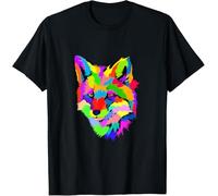 Camisetas Básicas Manga Corta tee Casual T-Shirt para Gimnasio Deporte Correr Zorro De Arte Pop Animal Vulpes Amante De Los Zorros Amante De Los Animales Salvajes del Zoológico M