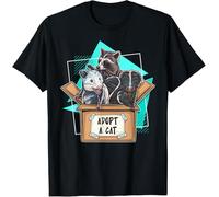 Camisetas Básicas Manga Corta tee Crew Neck T-Shirt para Deporte Correr Entrenamiento Adopta Un Gato Mapache Zarigüeya Mofeta Gato Callejero Basura Panda M
