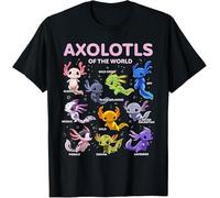 Camisetas Básicas Manga Corta tee Cuello Redondo T-Shirt para Deporte Correr Gimnasio Ajolote Kawaii Ajolotes del Mundo Animales Ajolote S