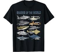 Camisetas Básicas Manga Corta tee Cuello Redondo T-Shirt para Entrenamiento Correr Gimnasio Tiburones Animales del Mundo Biología Marina Peces Amantes De Los Tiburones M
