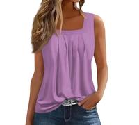 Camisetas Basicas Mujer Basica Verano Camisetas sin Mangas Mujer Rebajas Elegantes Tshirt Camisetas Cuello en U Blusas Mujer Tallas Grandes Top Mis Pedidos Realizados Púrpura M