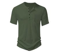 Camisetas Boss Hombre Camisetas Casuales Hombre Manga Corta Botones Uso Diario Actividades Exteriores Primavera Verano Cómodas Oversize De Vestir (Army Green, M)