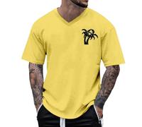 Camisetas casuales de gran tamaño para hombre, de algodón, diseño de árbol de coco, surf, playa, puesta de sol, camisetas gráficas para hombre, ajuste holgado, manga corta, cuello redondo, estampado