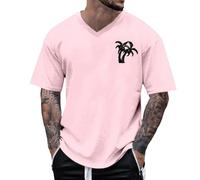 Camisetas casuales de gran tamaño para hombre, de algodón, diseño de árbol de coco, surf, playa, puesta de sol, camisetas gráficas para hombre, ajuste holgado, manga corta, cuello redondo, estampado