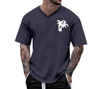 Camisetas casuales de gran tamaño para hombre, de algodón, diseño de árbol de coco, surf, playa, puesta de sol, camisetas gráficas para hombre, ajuste holgado, manga corta, cuello redondo, estampado