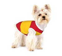 Camisetas con estampado de bandera española para perros pequeños, camisa de moda transpirable sin mangas para perros pequeños