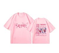 Camisetas con Estampado De Gato Cortado, Camisas De Algodón IveSecret, Top De Verano Unisex(Pink,XL)
