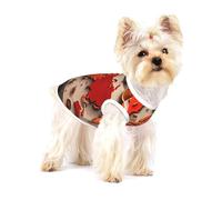Camisetas con estampado de mapa del mundo compuesto de especias para perros pequeños, camisa de moda transpirable sin mangas para perros pequeños