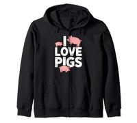 Camisetas con gráficos de Animales de Granja I Love Pigs Sudadera con Capucha