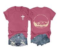 Camisetas cristianas para mujer, ajuste holgado, con texto en inglés "Early Will I Seek You", camisetas de verano 2026, camisetas de manga corta con estampado de cruz de Jesús, camisetas casuales para