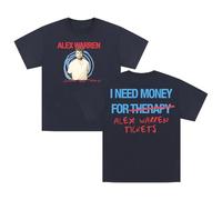 Camisetas De Algodón Cuello Redondo Mangas Cortas Mujeres Hombres Al-ex Cantante WA-RR-en Tour Mercancía Camisetas Streetwear Tops (Blue,XL)