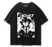 Camisetas de anime de Nakahara Chuuya, camiseta de Dazai Osamu, camiseta de algodón con estampado 3D, manga corta, informal, verano, manga corta, unisex, color blanco y negro, Tipo 3, S