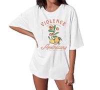 Camisetas de boticario de violencia para mujer 2026 con gráfico para entrenamiento, lindas camisetas casuales para salir, camiseta holgada a la moda, cuello redondo, camisetas de verano 2026